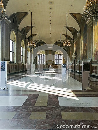 Salone del podestÃ  King Enzo palace, Bologna, Italy Editorial Stock Photo